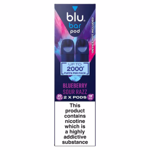 blu bar pod Blueberry Sour Razz 20mg/ml 2x 2ml
