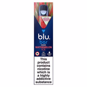 blu bar 1000 Watermelon Ice (20 mg/ml Nicotine Salt Disposable Vape)